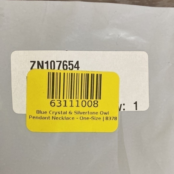 Lesa Michele Cerulean Blue Crystal And Silvertone Owl Pendant Necklace - Picture 5 of 6